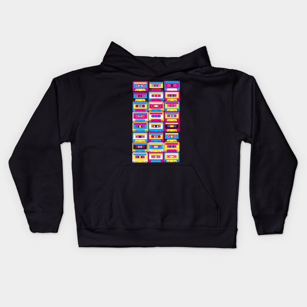 80's Cassette Tapes Kids Hoodie by Glogo